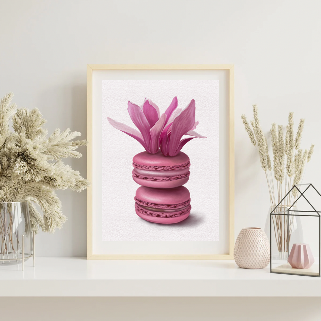 Magnolia Macarons Art Print