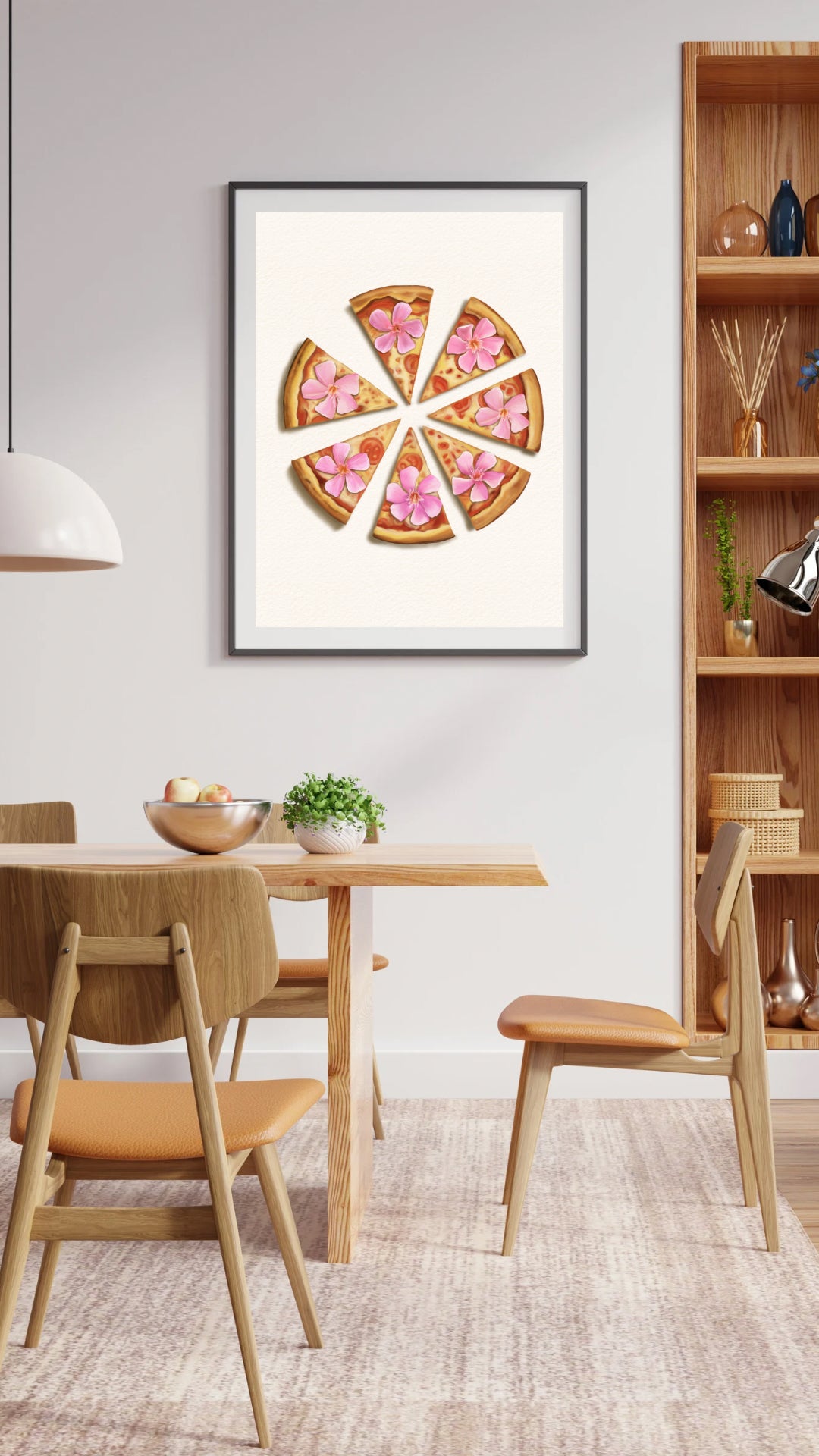 Oleander Flower Pizza Art Print