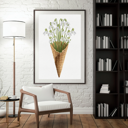 Snowdrops Ice Cream Art Print
