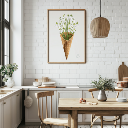 Snowdrop Ice Cream Art Print
