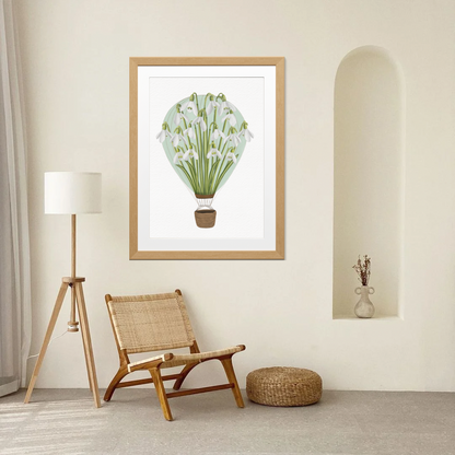 Snowdrop Air Balloon Art Print