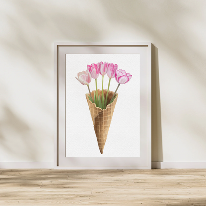 Tulip Ice Cream Art Print