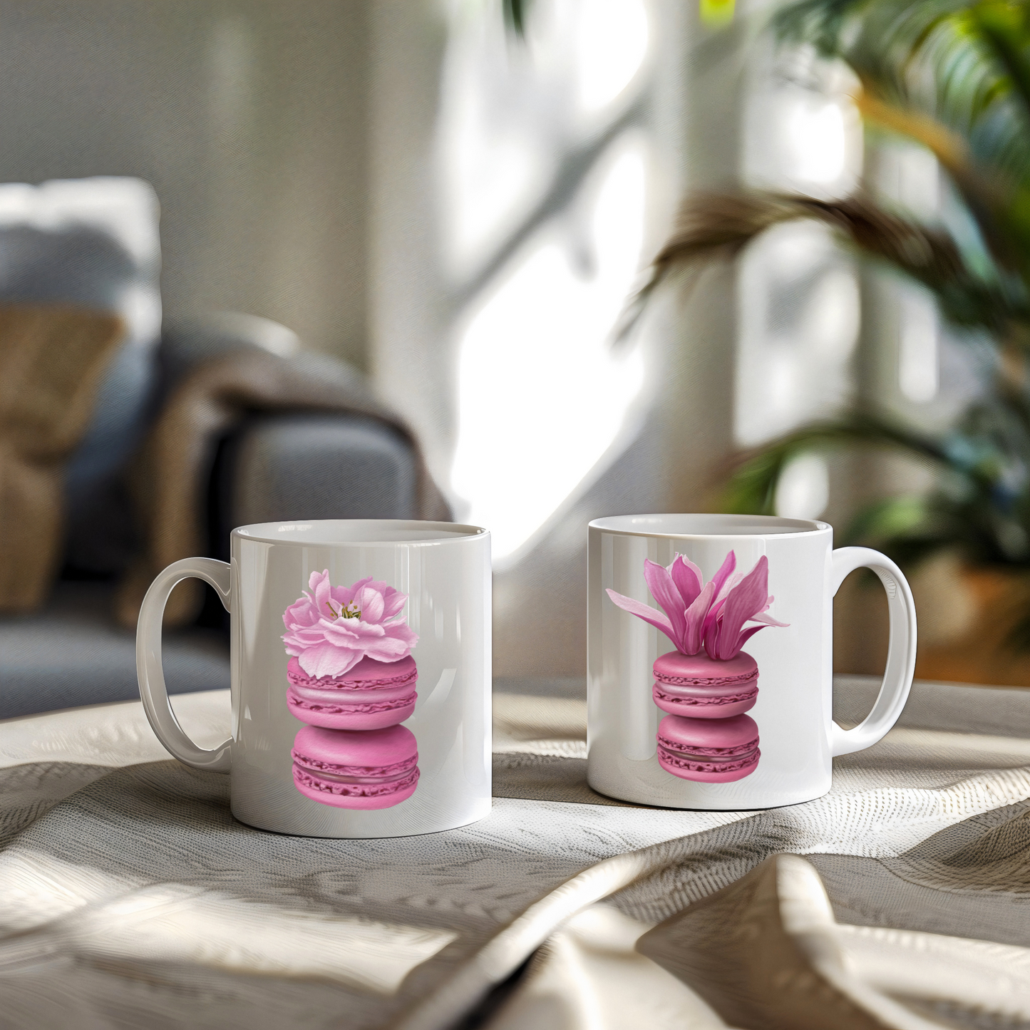 Cherry Blossom Macarons Ceramic Mug
