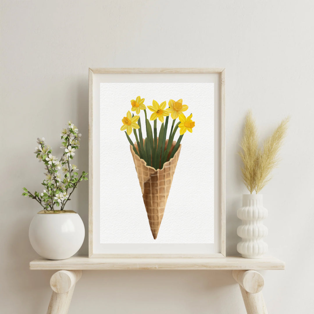 Daffodil Ice Cream Art Print