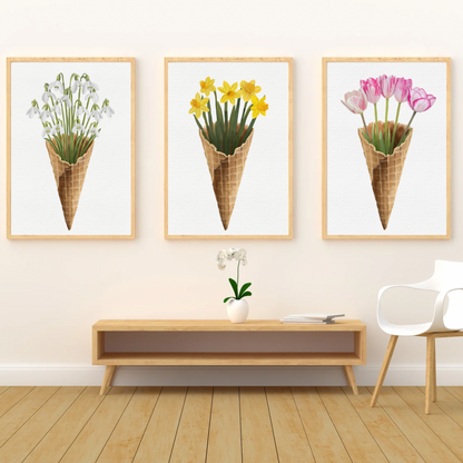 Snowdrops Ice Cream Art Print
